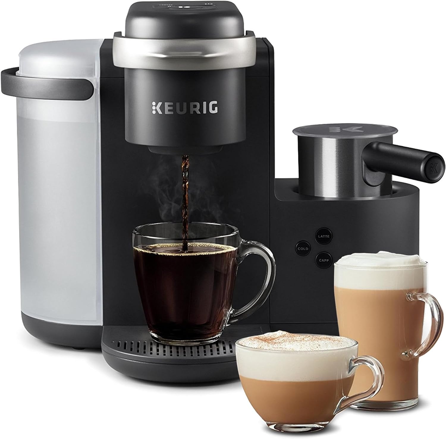 K-Cafe K-Duo Single Serve Coffee, Latte and Cappuccino Maker, Dark Charcoal