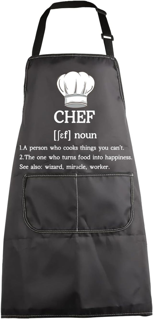 Chef Apron Novelty Chef Cooking Kitchen Aprons Chef Waterproof Apron Culinary School Gifts Chef Graduation Gift