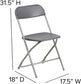 Hercules Series Plastic Folding Chairs for Parties and Weddings, Stackable Commercial Event Seats, Set of 10, Gray