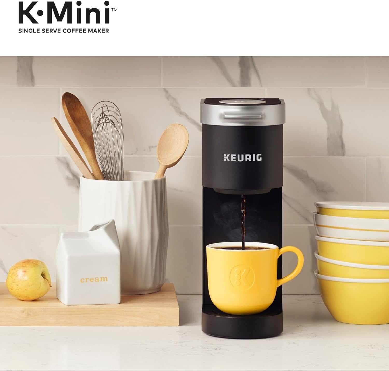 K-Mini Single Serve K-Cup Pod Coffee Maker, 6 to 12Oz Brew Size, with Cord Storage, Perfect for Small Spaces, Black