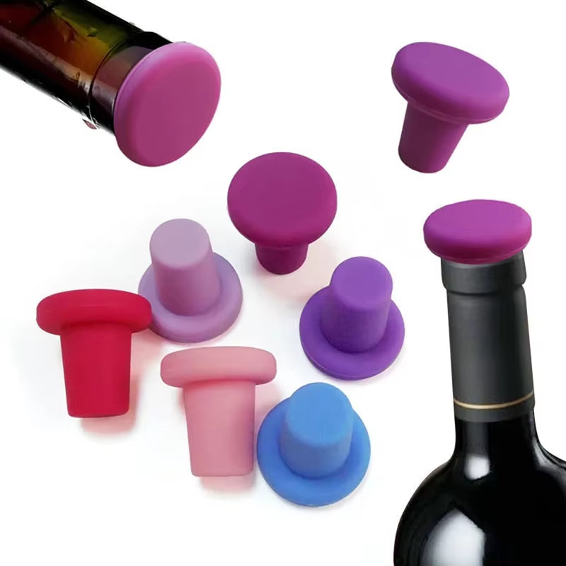 Silicone Wine Bottle Stopper Set Whiskey Accessories Leak Proof Beer Champagne Bottle Cap Closer Wine Cork Member Bar Accessorie