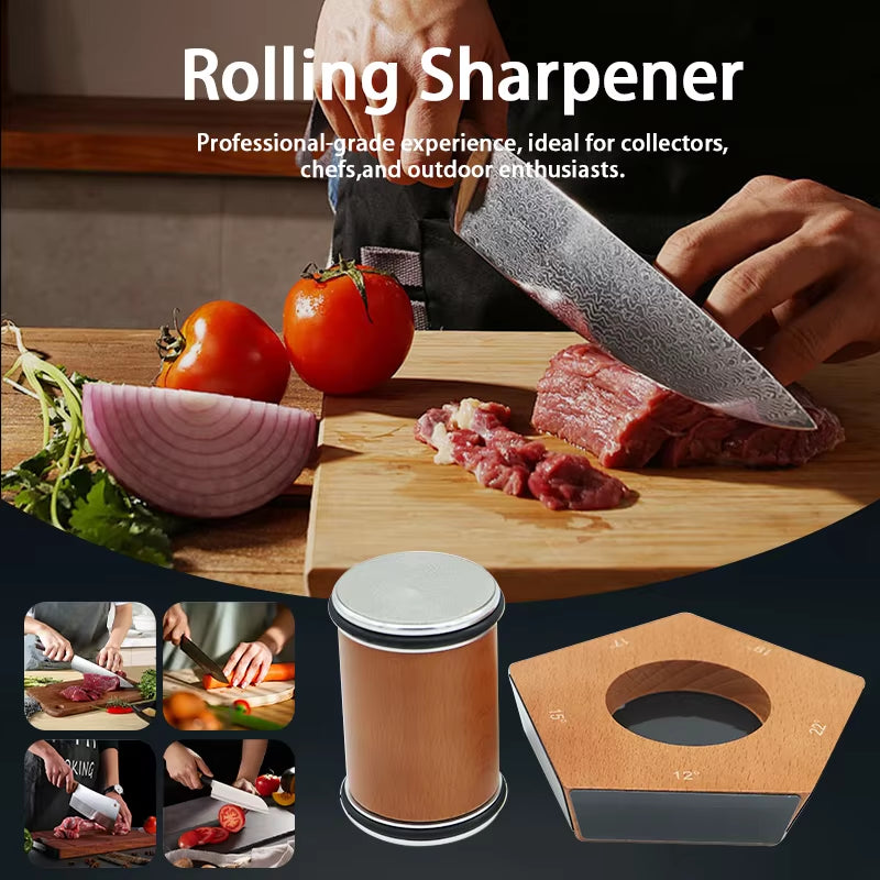 Rolling Knife Sharpener Multi-Angle Knife Sharpening Tool for Home and Professional Chefs Kitchen Essentials Regular Reusable