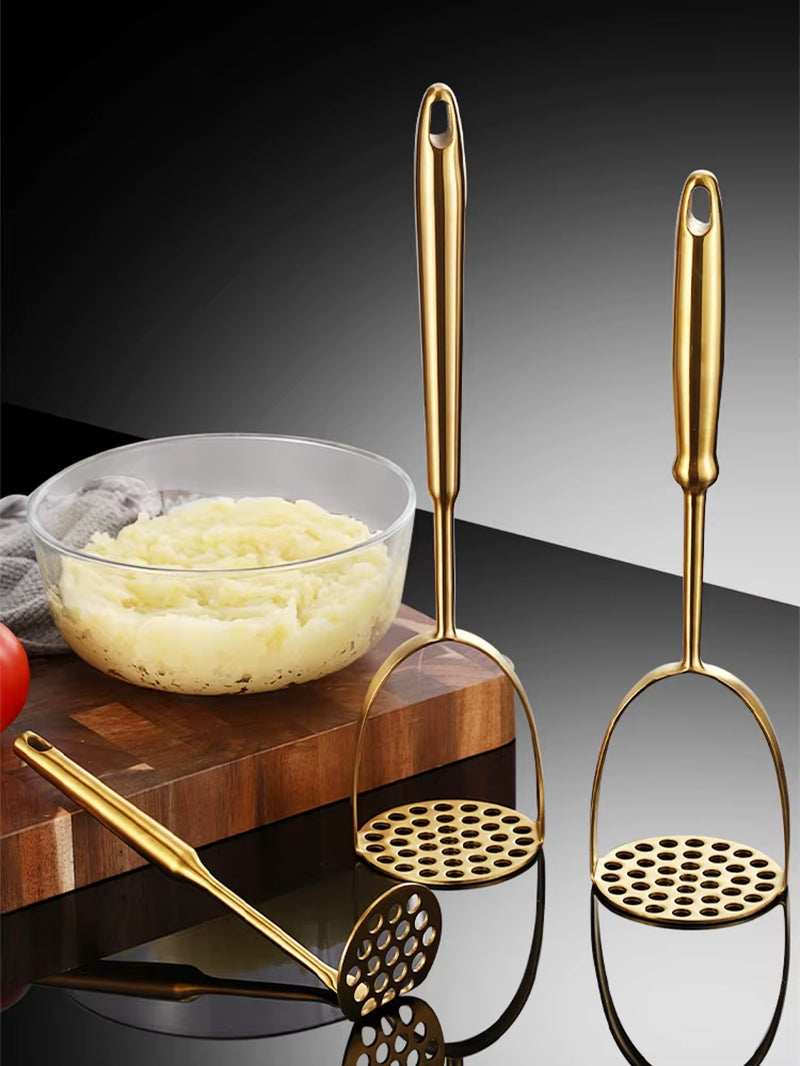 Home Stainless Steel Potato Masher Manual Food Crusher Smooth Garlic Presser Pumpkin Ricer Kitchen Gadgets Household Utensils