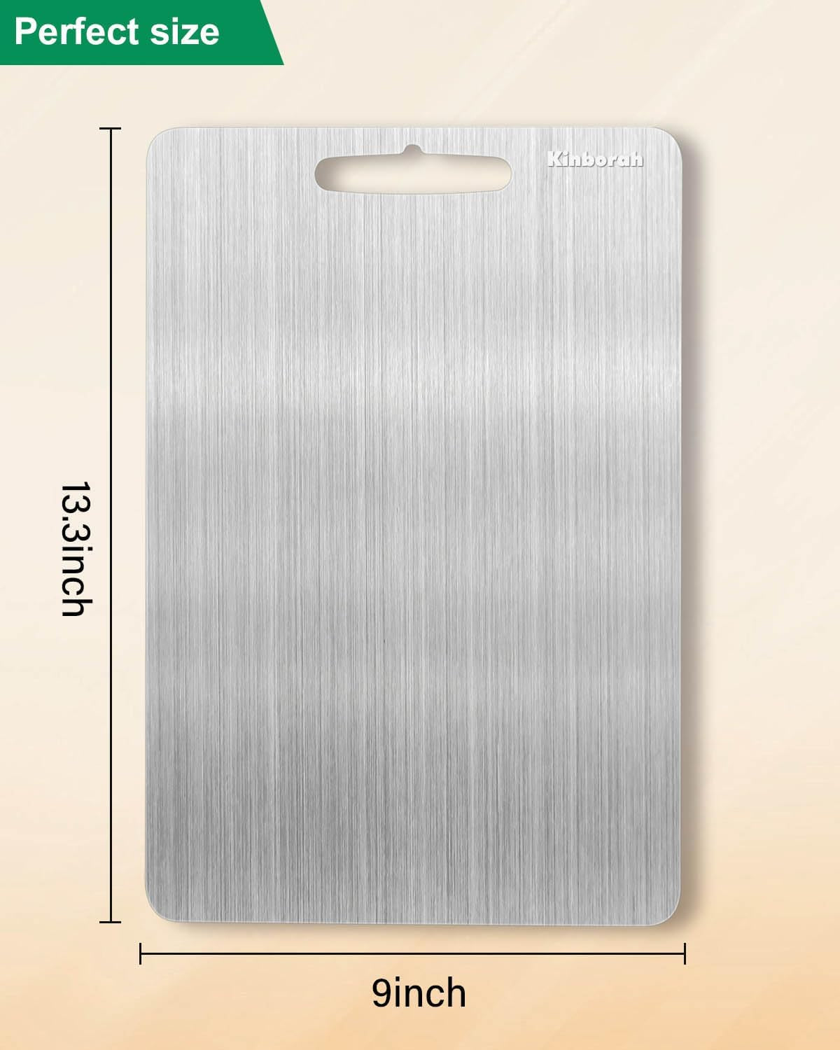 100% Pure Titanium Cutting Board - Cutting Boards for Kitchen, Dishwasher Safe Double-Sided Titanium Board for Home Kitchen Outdoor Camping Christmas Holiday Gifts for Women Wife (13.5 X 9)