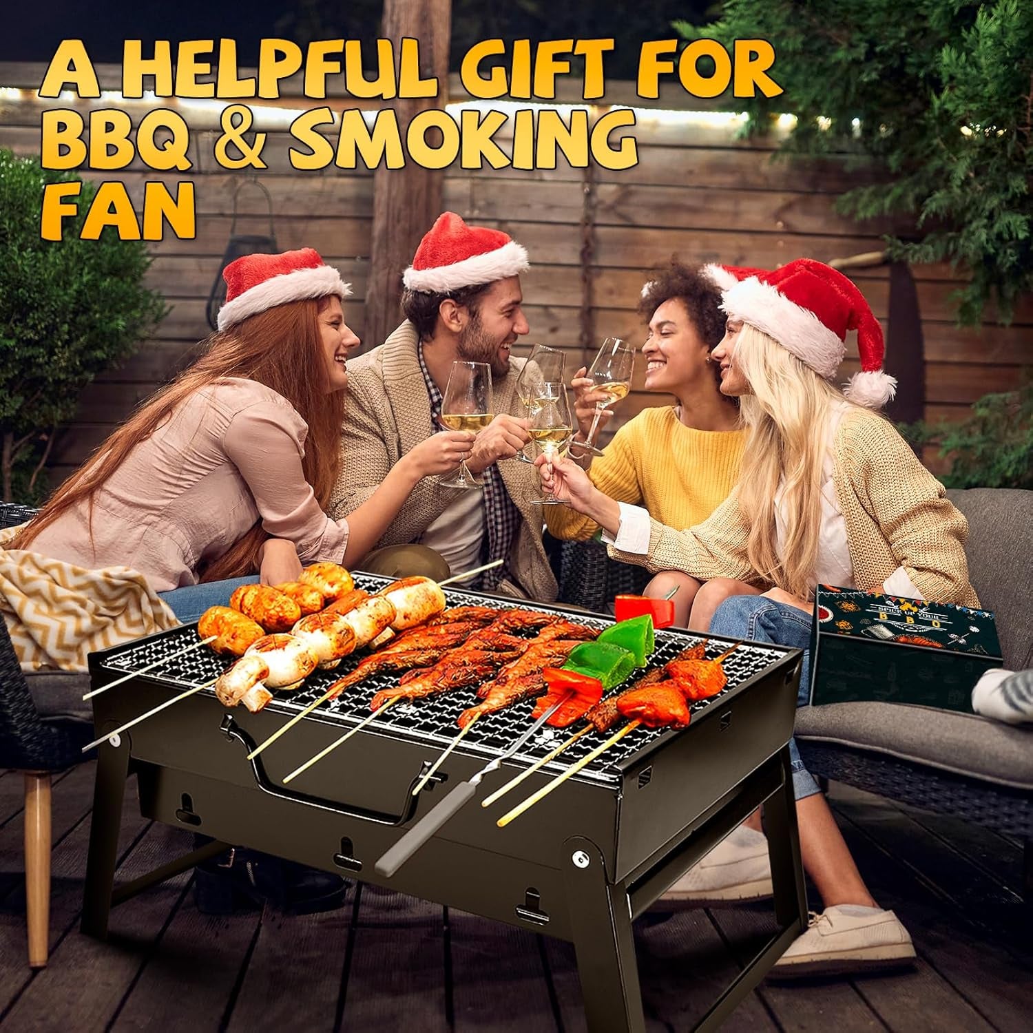 Stocking Stuffers Grilling Gifts for Men - Smoker Accessories, BBQ Sauce Pot and Basting Brush Set Cool Kitchen Gadgets Unique for Dad Son Grandfather Wife Fun Cooking Supplies