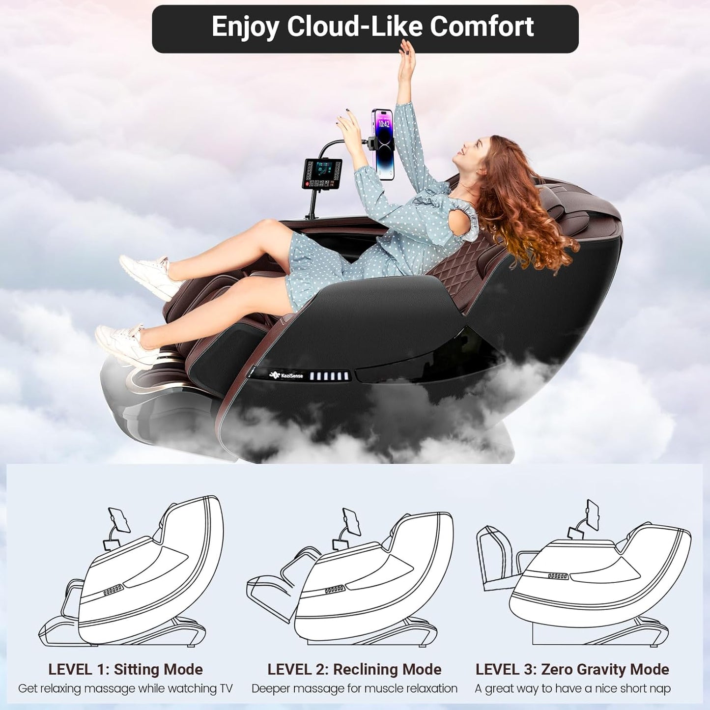 Massage Chair Full Body, Zero Gravity Sl-Track Shiatsu Massage Recliner Chair with Heat, AI Control, Body Scan and Calfrest Extension