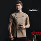 Khaki Chef Uniform Catering Workwear Head Chef Shirts Cooking Coat Chef Jacket Summer Restaurant Barber Shop Waiter Shirt Apron