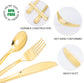 75 Pieces Gold Plastic Silverware- Party Flatware Set-Heavyweight Plastic Cutlery- Includes 25 Forks, 25 Spoons, 25 Knives