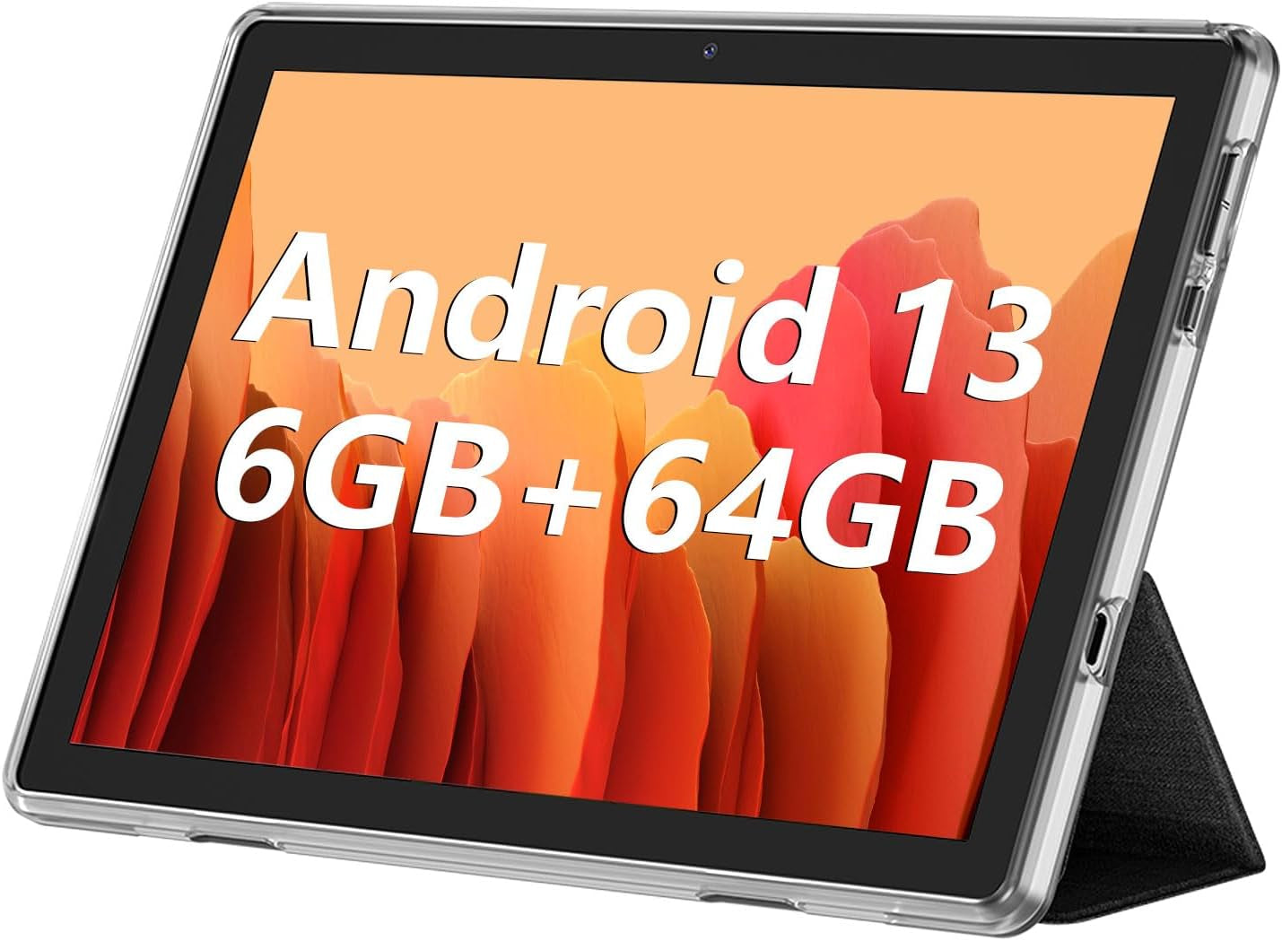 Android 13 Tablet 2023 New 10 Inch Tablets with 6GB RAM + 64GB ROM +1TB Expanded Ouad-Core,2 in 1 Tablet with Keyboard Mouse Wifi 6 Bluetooth,Gms Certified IPS Touch Screen Tablet - Silvery Set