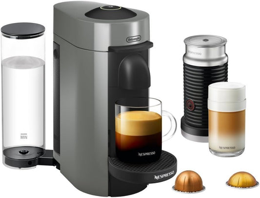 Nespresso Vertuo plus Coffee and Espresso Maker by , Grey with Aeroccino Milk Frother