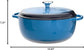 6 Quart Enameled Cast Iron Dutch Oven with Lid – Dual Handles – Oven Safe up to 500° F or on Stovetop - Use to Marinate, Cook, Bake, Refrigerate and Serve – Blue