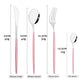 Pink Silver Stainless Steel Dinnerware Set Fork Knife Soup Ice Spoon Cutlery Set Western Flatware Kitchen Silverware Set