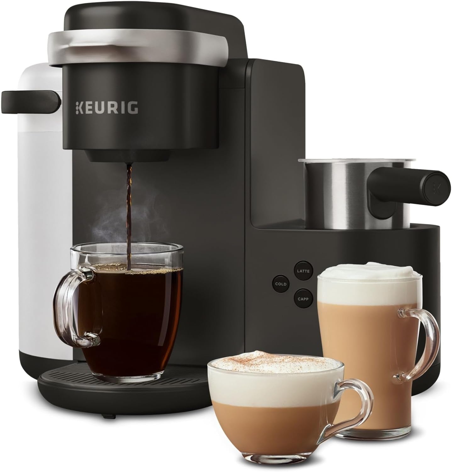 K-Cafe K-Duo Single Serve Coffee, Latte and Cappuccino Maker, Dark Charcoal