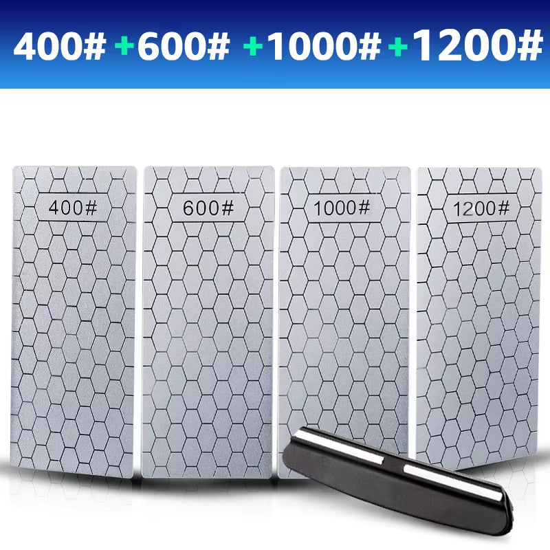 Diamond Knives Sharpening Stone 400# 1000# 600# Grindstone Knife Sharpener Ultra-Thin Honeycomb Surface Whetstone Set