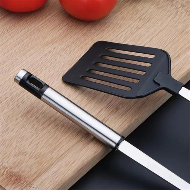 Stainless Steel Turners Kitchen Tools Nylon Handle Spatula Fried Shovel Egg Fish Frying Pan Scoop Spatula Cooking Utensils