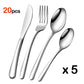 20-Piece Silverware Set, Premium Stainless Steel Flatware Set, Heavy Duty Cutlery Utensil Set for Home Restaurant