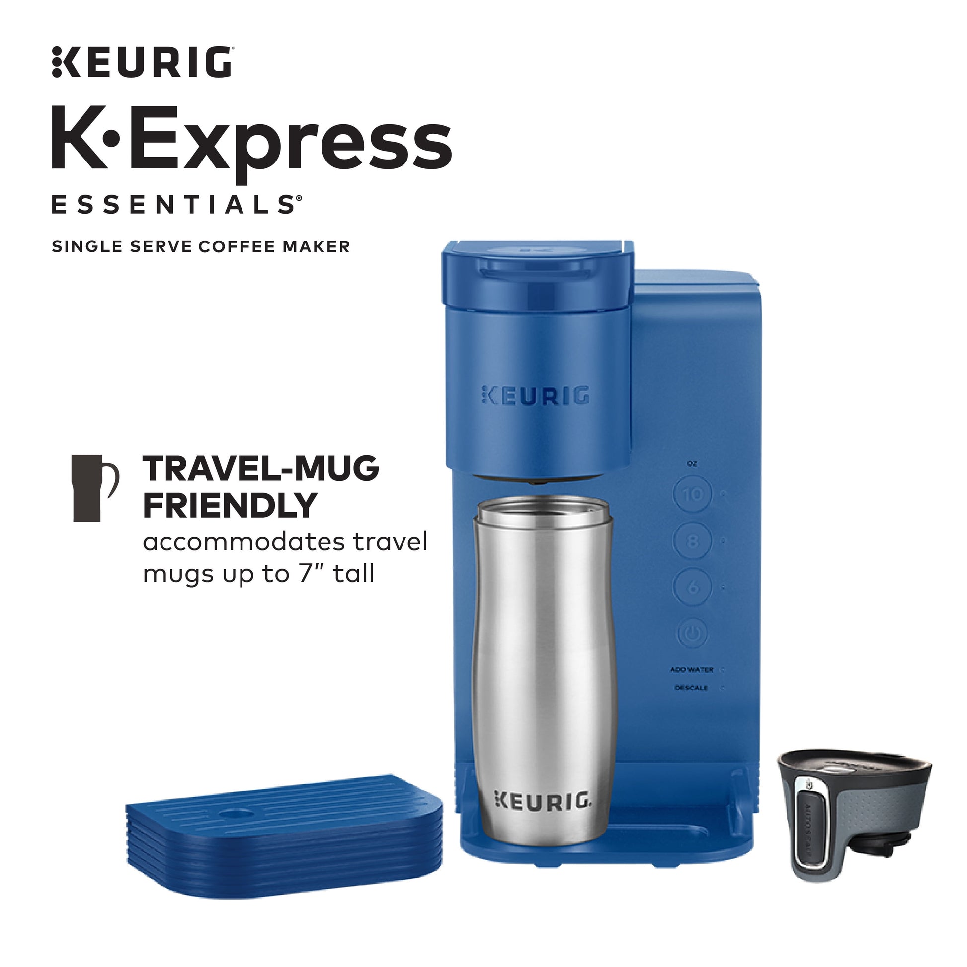 K-Express Essentials Pacific Blue Single-Serve K-Cup Pod Coffee Maker