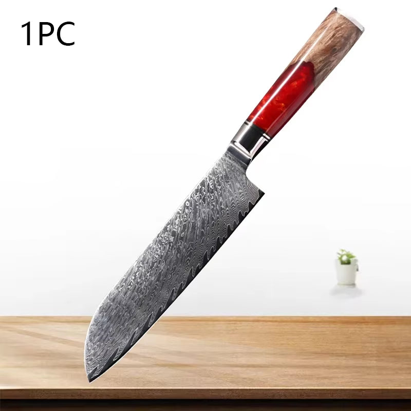 Professional Damascus Santoku Knife 7 Inch VG10 Steel Razor Sharp Kitchen Knife Japanese Knife Meat and Vegetable Cooking Knife