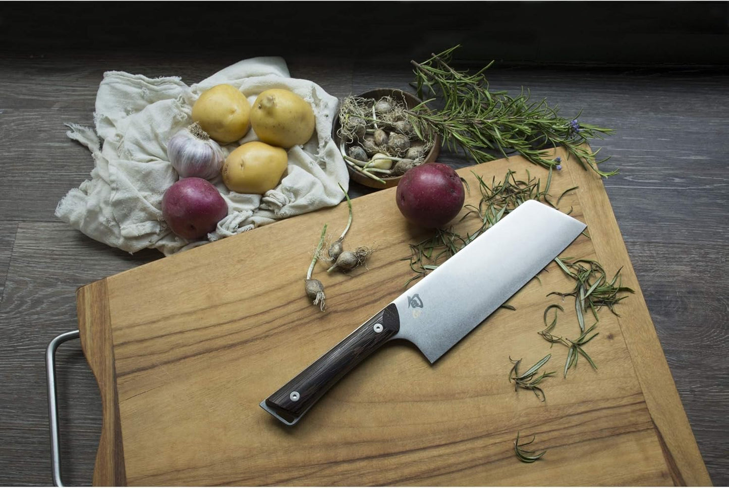 Kanso 7" Asian Utility Knife, Handcrafted Japanese Kitchen Knife Ideal for Stir Fry, AUS10A Stainless Steel Blade, Tagayasan Handle, Precision and Sharpness for Professional and Home Chefs