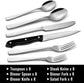 48-Piece Silverware Set with Steak Knives for 8, 18/8 Stainless Steel Flatware Cutlery Set for Home Kitchen Restaurant Hotel, Kitchen Utensils Set, Mirror Polished, Dishwasher Safe