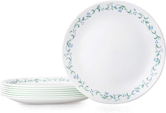 Vitrelle 8-Piece Dinner Plates Set, Triple Layer Glass and Chip Resistant, Lightweight round , Country Cottage