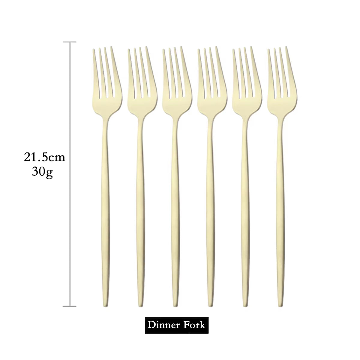 Green Gold 6Pcs Dinner Fork Tableware Dinnerware Stainless Steel Silverware Kitchen Party Flatware Matte Black Cutlery Set