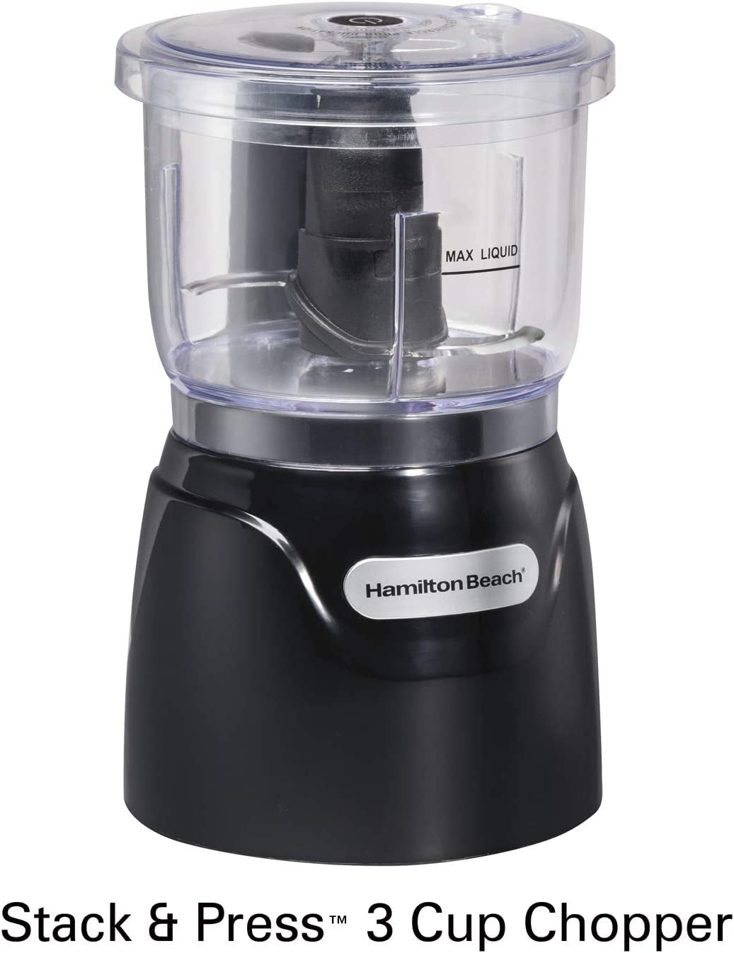 Electric Vegetable Chopper & Mini Food Processor, 3-Cup, 350 Watts, for Dicing, Mincing, and Puree, Black (72850)