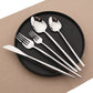 New 2023 Cutlery Set 18/10 Stainless Steel Flatware Set Fork Spoon Knife Dinner Set Golden Dinnerware Set Kitchen Silverware