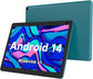 Tablet 10 Inch, Android 14 Tablet, 32GB ROM 1TB Expand Computer Tablets, Quad Core Processor 6000Mah Battery, 1280X800 IPS Touch Screen, 2+8MP Dual HD Camera, Bluetooth Wifi Tablet PC