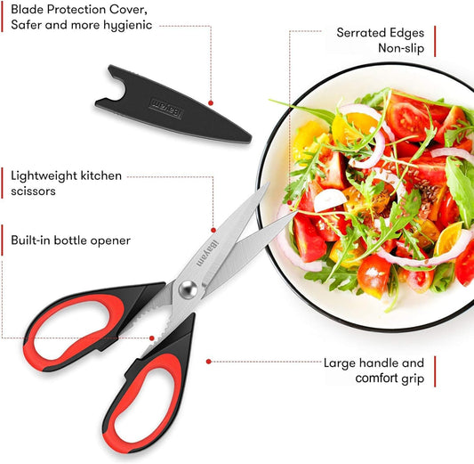 Kitchen Scissors All Purpose Heavy Duty, Kitchen Cooking Utensils Set, Cooking Gadgets Meat Poultry Shear Dishwasher Safe Food Cooking Scissors Stainless Steel Utility Scissors, Kitchen Gifts