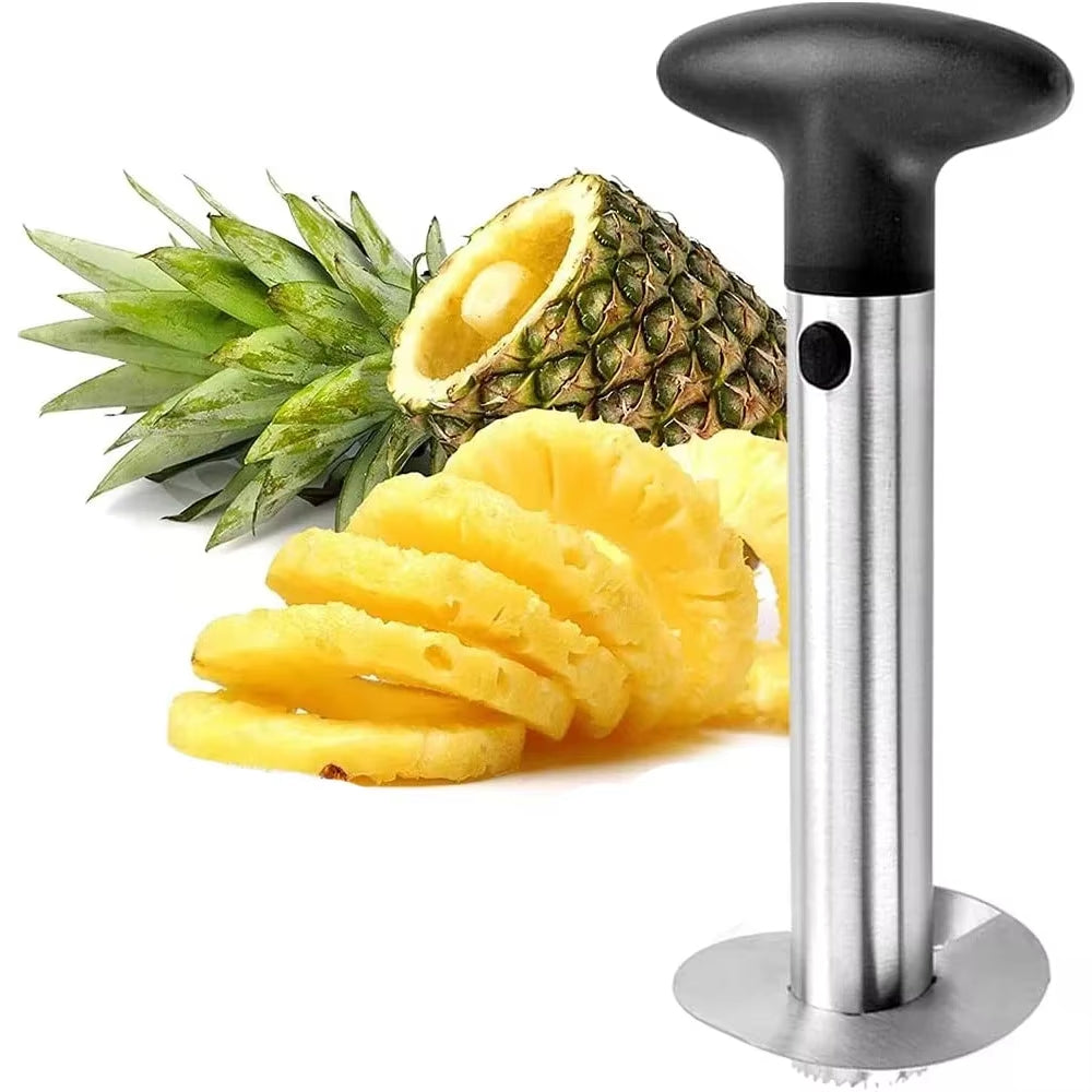 Stainless Steel Pineapple Cutter, Sharp Blade Fruit Peeler with Slicing Knives for Home & Kitchen Use