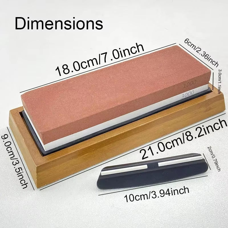 1-7Pcs Sharpening Stone Knife Sharpener Grit240-8000# Whetstone Professional Grindstone Set Wood Base Angle Guide Polishing Set