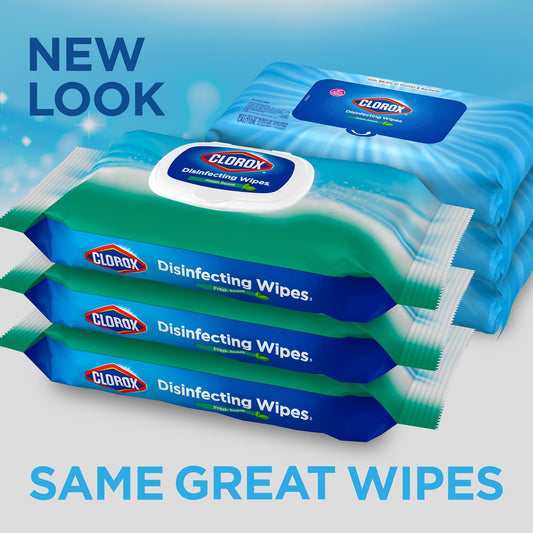 Disinfecting Wipes, Bleach Free Cleaning Wipes, Household Essentials, Fresh Scent, Moisture Seal Lid, 75 Wipes, Pack of 3 (New Packaging)