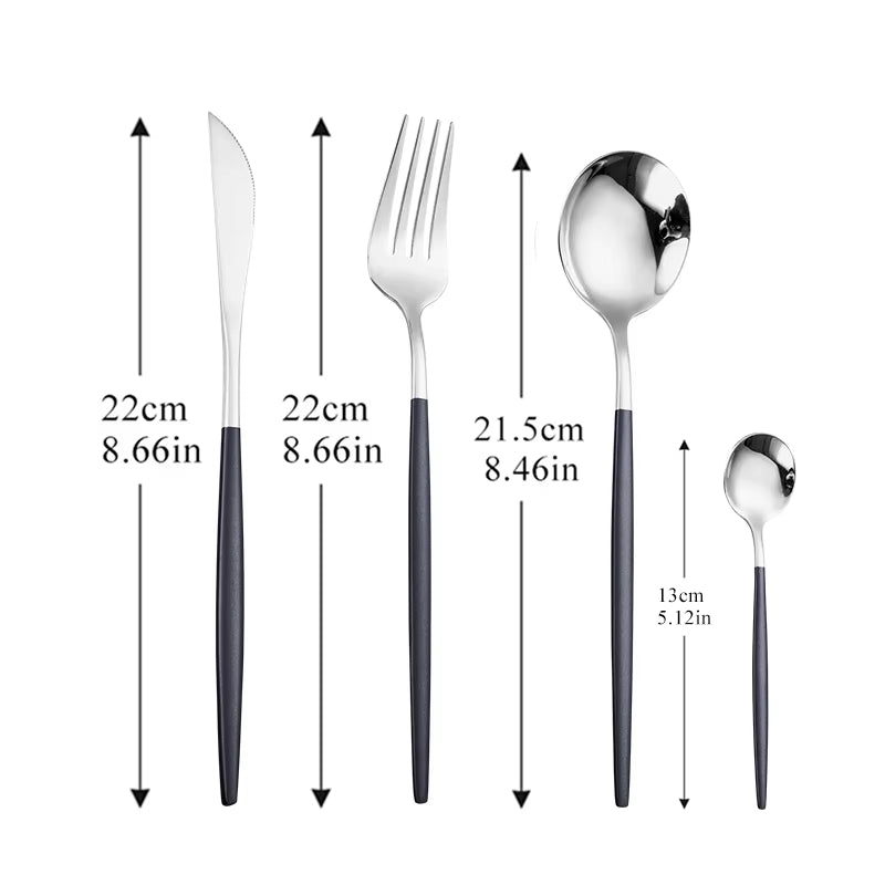 Dinnerware Rainbow Silverware Cutlery Set 304 Stainless Steel Fork Spoon Knife Luxury Flatware Home Kitchen Dinner Set Drop Ship