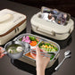 304 Stainless Steel Insulated Lunch Box Office Workers Sealed Portable Lunch Box with Bag Students Kids Commercial Bento Box Set