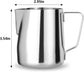 Milk Frothing Pitcher, 12 Oz Milk Frother Steamer Cup Stainless Steel Espresso Cup