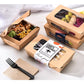 10 Pieces X Home Restaurant Catering Supplie, Kraft Paper Take Out Food Lunch Box to Go Containers