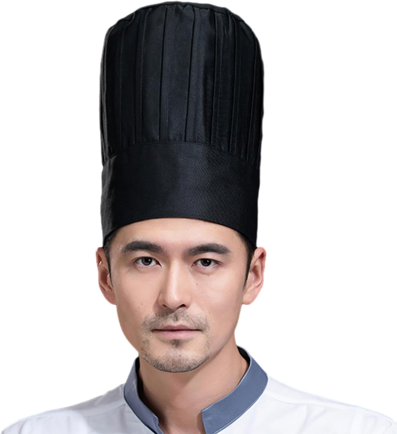 Tall Chef Hat Adjustable Elastic Baker Kitchen Cooking Grill BBQ Chef Cap for Adult Children Breathable Mesh Top