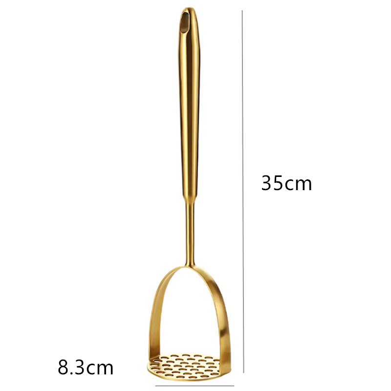 Home Stainless Steel Potato Masher Manual Food Crusher Smooth Garlic Presser Pumpkin Ricer Kitchen Gadgets Household Utensils