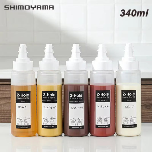 340Ml Sauce Bottle Condiment Squeeze Bottles for Ketchup Mustard Hot Sauces Honey Dispenser Gravy Cruet Kitchen Gadget