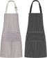 2 Pack Adjustable Bib Apron Waterdrop Resistant with 2 Pockets Cooking Kitchen Aprons for Women Men Chef, Black