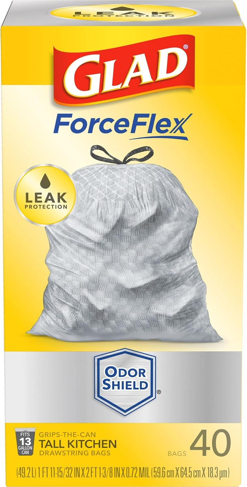 Forceflex Tall Kitchen Trash Bags, 13 Gal, Gain Moonlight Breeze, 100 Ct (Package May Vary)