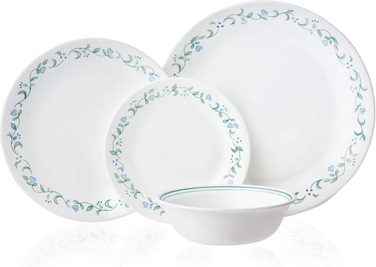 Vitrelle 8-Piece Dinner Plates Set, Triple Layer Glass and Chip Resistant, Lightweight round , Country Cottage