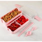 Kids Bento Box Leakproof Lunch Containers Cute Lunch Boxes for Kids Chopsticks Dishwasher Microwave Safe Lunch Food Container