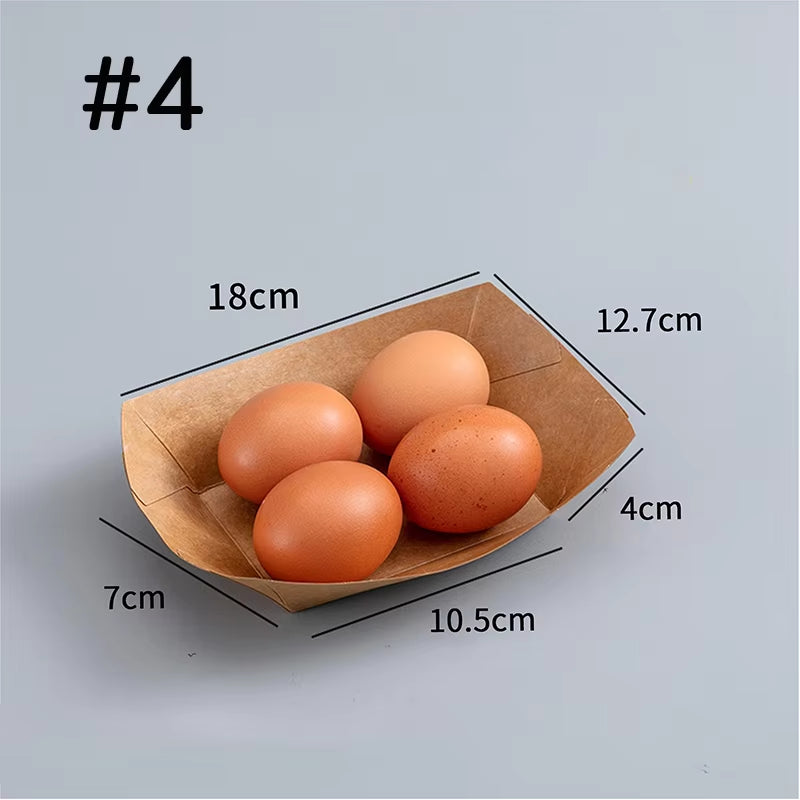 100Pcs/Lot Take Out Containers Kraft Lunch Meal Food Boxes Disposable Storage to Go Packaging Grease Resistant for Restaurant