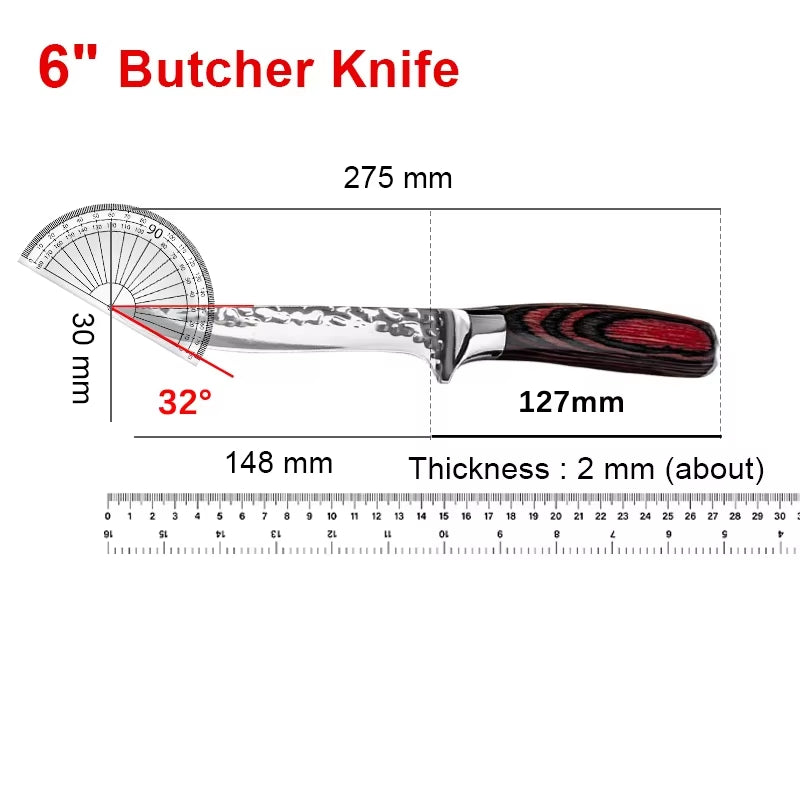 Professional Boning Knife Hand Forged Kitchen Knife Fillet Knife for Fish Meat Deboning Chef Butcher Knife Cleaver Cooking Tools