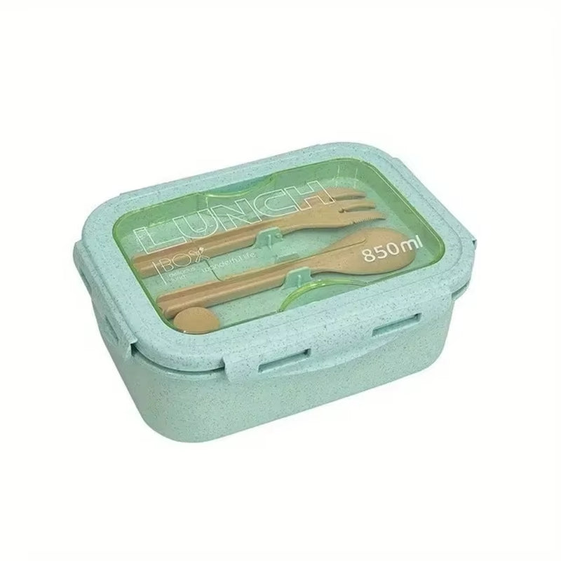 1Pc Portable Microwavable Lunch Box Eco-Friendly Wheat Straw Bento Box Kitchen Food Container Lunch Box Home Accessories