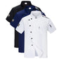 Chef Uniform Shirt Short Sleeve Cook Jacket Unisex Restaurant Kitchen Waiter Top