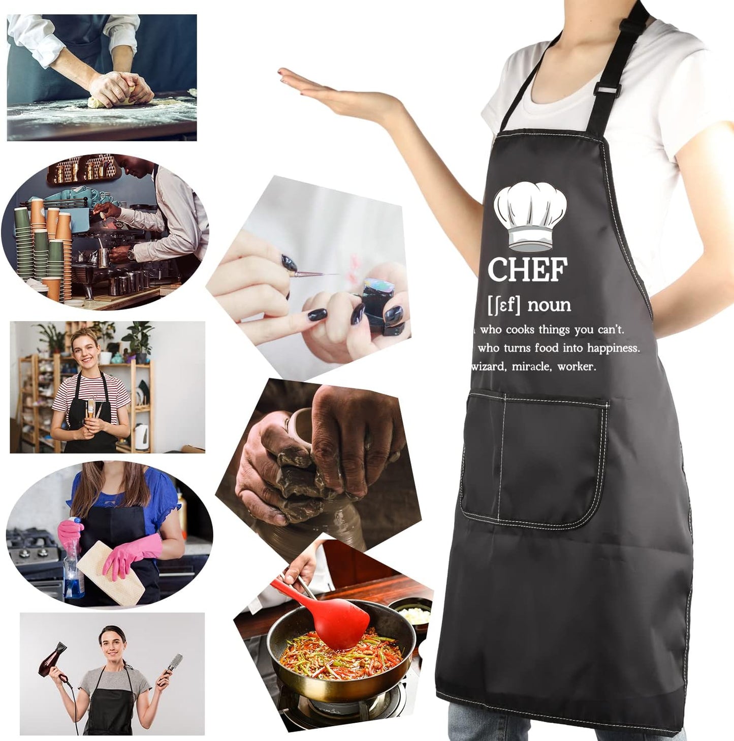 Chef Apron Novelty Chef Cooking Kitchen Aprons Chef Waterproof Apron Culinary School Gifts Chef Graduation Gift