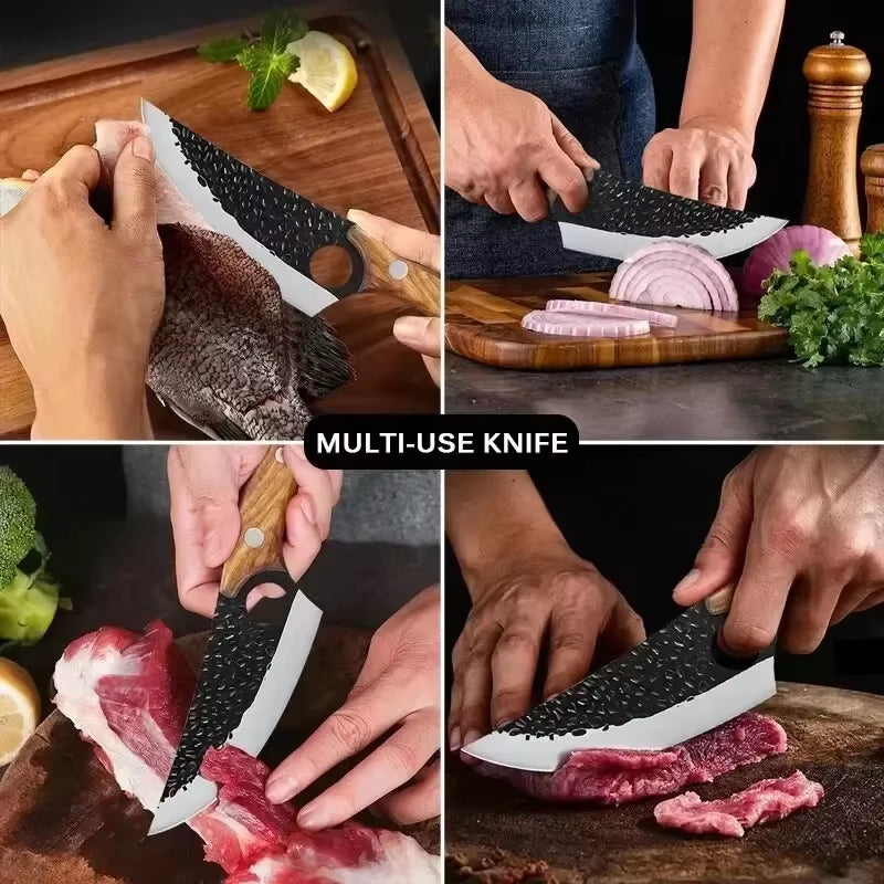 Handmade Forged Kitchen Knife Butcher Knife Boning Knives Meat Cleaver Vegetables Cutter Professional Household Chef Cook Knife